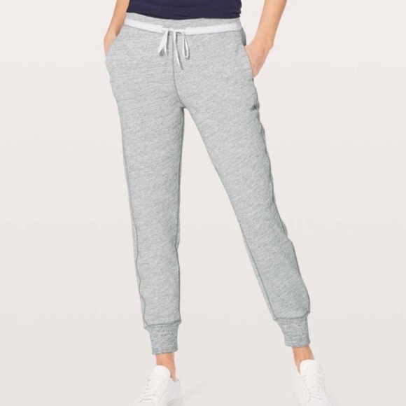 Lululemon Cool & Collected Terry Cotton Jogger Pants - Women's Size 4 - Gray - Picture 1 of 11